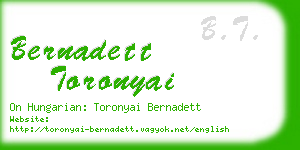 bernadett toronyai business card